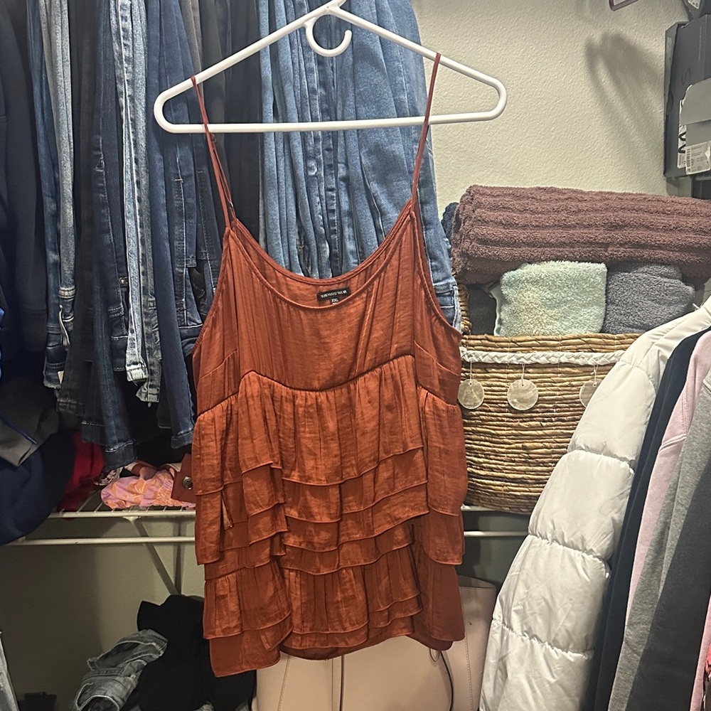 Who What Wear Terracotta Layered Camisole